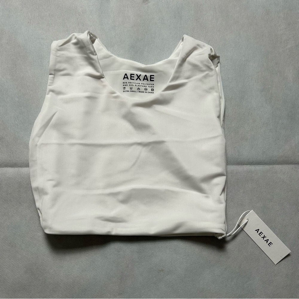 AEXAE white vest bikini top NWT size XS